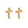 Cross Stainless Steel Crystal Rhinestone Stud Earrings for Women RH7561-3-1