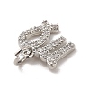 Brass Micro Pave Cubic Zirconia Charms KK-E077-02P-06-3