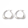 201 Stainless Steel Heart Hoop Earrings with 304 Stainless Steel Pins for Women EJEW-B016-07P-1