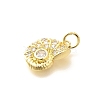 Brass Micro Pave Clear Cubic Zirconia Pendants KK-Q040-08G-2