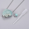 Natural Amazonite Openable Perfume Bottle Pendant Necklaces G-K295-A04-P-4