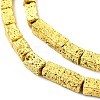 Electroplated Natural Lava Rock Beads Strands G-I360-K02-01-2