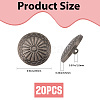 20Pcs 1-Hole Alloy Shank Buttons BUTT-GF0004-10B-2