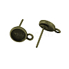 Tibetan Style Ear Stud Components X-TIBE-A20143-AB-FF-1