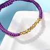 Polyester Cord Braided Bead Bracelets for Women BJEW-L698-01G-11-3