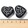 Food Grade Heart with Word Love Silicone Focal Beads SIL-NH0001-01A-3