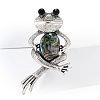 Frog Zinc Alloy Rhinestone  Brooches PW-WGC7876-01-2