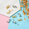 8Pcs 2 Colors Brass Double Opening Lobster Claw Clasps FIND-TA0001-45-5