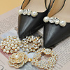 DELORIGIN 2 Pairs Rhinestone with Plastic Pearl Shoe Decoration AJEW-DR0001-43-6