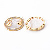 Brass Micro Pave Clear Cubic Zirconia Charms KK-Q765-018-NF-2