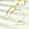 Brass Micro Pave Cubic Zirconia Mittens Bracelets BJEW-C156-01G-06-1