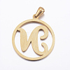Ion Plating(IP) 304 Stainless Steel Pendants STAS-K162-067G-2