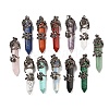 Natural & Synthetic Gemstone Big Pointed Pendants G-A172-16-AB-1