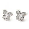 Clear Cubic Zirconia Butterfly Stud Earrings EJEW-G297-35A-P-1