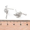 Brass Micro Pave Cubic Zirconia Stud Earring Findings KK-E107-11P-3