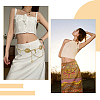 1Pc Tibetan Style Alloy Oval & Cattle Skull Head Link Chain Waist Belly Body Chains for Women AJEW-DC0003-23AG-5