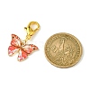 Light Gold Tone Alloy Enamel Butterfly Pendant Decorations HJEW-JM01543-2