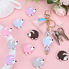 10Pcs 5 Colors Hedgehog Food Grade Eco-Friendly Silicone Beads SIL-SC0001-61-4