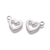 Non-Tarnish 304 Stainless Steel Open Heart Charms X-STAS-L234-087P-2