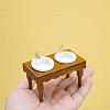 Dollhouse Miniature Furniture Bathroom Scene Double Basin Sink PW-WG11BBF-01-1