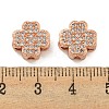 Brass Cubic Zirconia Beads KKB-L215-031RG-3