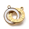 304 Stainless Steel Roman Numeral Interlocking Rings Charms STAS-Q348-31G-1