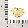 Brass Clear Cubic Zirconia Heart Links KK-K388-83G-3