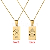 12 Constellation Stainless Steel Tarot Card Engraved Pendant Cable Chain Necklaces PW-WG94DCE-10-1