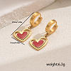 Romantic Stainless Steel Hollow Heart Pendant Hoop Earrings for Sweet Daily Parties XH1770-3-7