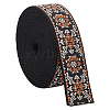 5 Yards Ethnic Style Polyester Jacquard Flower Ribbon OCOR-WH0090-042-1