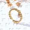 Brass Curb Chain Cuff Rings for Women RJEW-Z085-05G-2