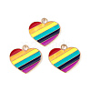 Rainbow Color Pride Alloy Enamel Pendants ENAM-K067-16-2