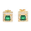 Cubic Zirconia Square Stud Earrings EJEW-N011-62C-2