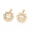 Brass Micro Pave Cubic Zirconia Pendants ZIRC-G152-34G-2