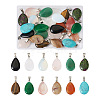 Fashewelry 24pcs 12 Styles Natural & Synthetic Gemstone Pendants G-FW0001-33-1