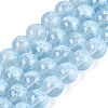 Transparent Half Spray Painted Glass Beads Strands LS-GLAA-Q110-02A-03-1