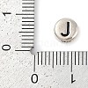925 Sterling Silver Flat Round with Letter Beads LS-STER-G044-01AS-J-3