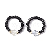 Glass Beads Stretch Rings RJEW-JR00821-2