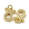 Rack Plating Brass Micro Pave Cubic Zirconia Pendants KK-K386-02I-G-2