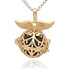 Golden Tone Brass Hollow Round Cage Pendants KK-J237-08G-1