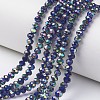 Electroplate Transparent Glass Beads Strands EGLA-A034-T6mm-Q08-1