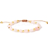 Natural Rose Quartz Braided Bead Bracelets PW-WGF95B2-01-1