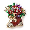 Christmas Alloy Colorful Rhinestone Brooches JEWB-U009-10F-1