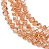 Electroplate Transparent Glass Beads Strands GL-CBA7A17-01A-07-2