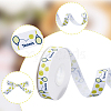 25 Yards Sport Ball Theme Printed Polyester Grosgrain Ribbon OCOR-WH20002-03A-04-6