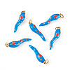 6Pcs Brass Enamel Pendants KK-SW0001-08A-2