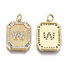 Brass Micro Pave Clear Cubic Zirconia Pendants KK-S356-234W-G-NF-2