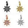 Brass Micro Pave Clear Cubic Zirconia Charms KK-T030-LA860X4-1