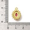 Brass Cubic Zirconia with Glass Pendants KK-M295-03G-3