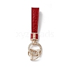 Microfiber & Zinc Alloy & Crystal Rhinestone Keychain KEYC-G062-01F-3